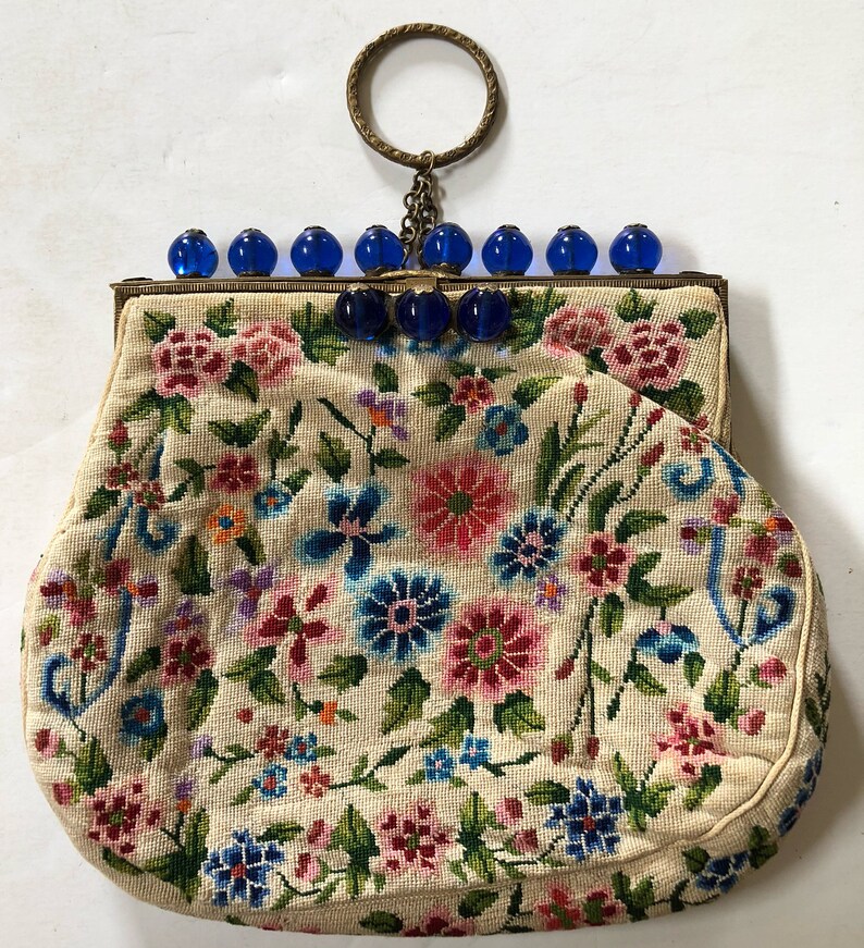 French Tapestry Dangle Purse image 1