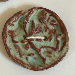 1.5” Handmade Ceramic Buttons, Set of 5