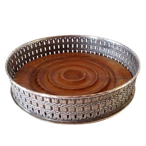 Basket Weave Silver Wine Coaster