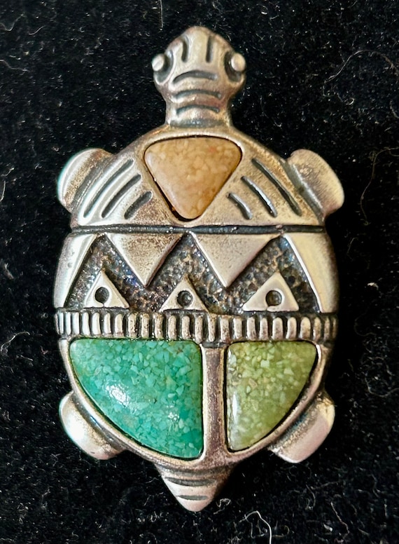 Mexican Sterling turtle pendant/pin