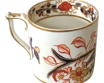 Georgian Derby Porcelain Imari Pattern Coffee Can Espresso Cup, C.1820
