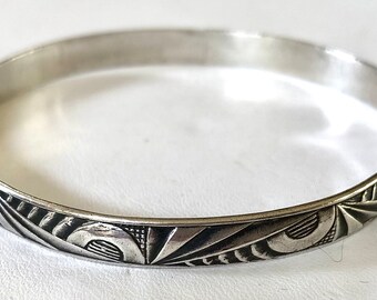 Danecraft Art Deco Sterling Bangle Bracelet