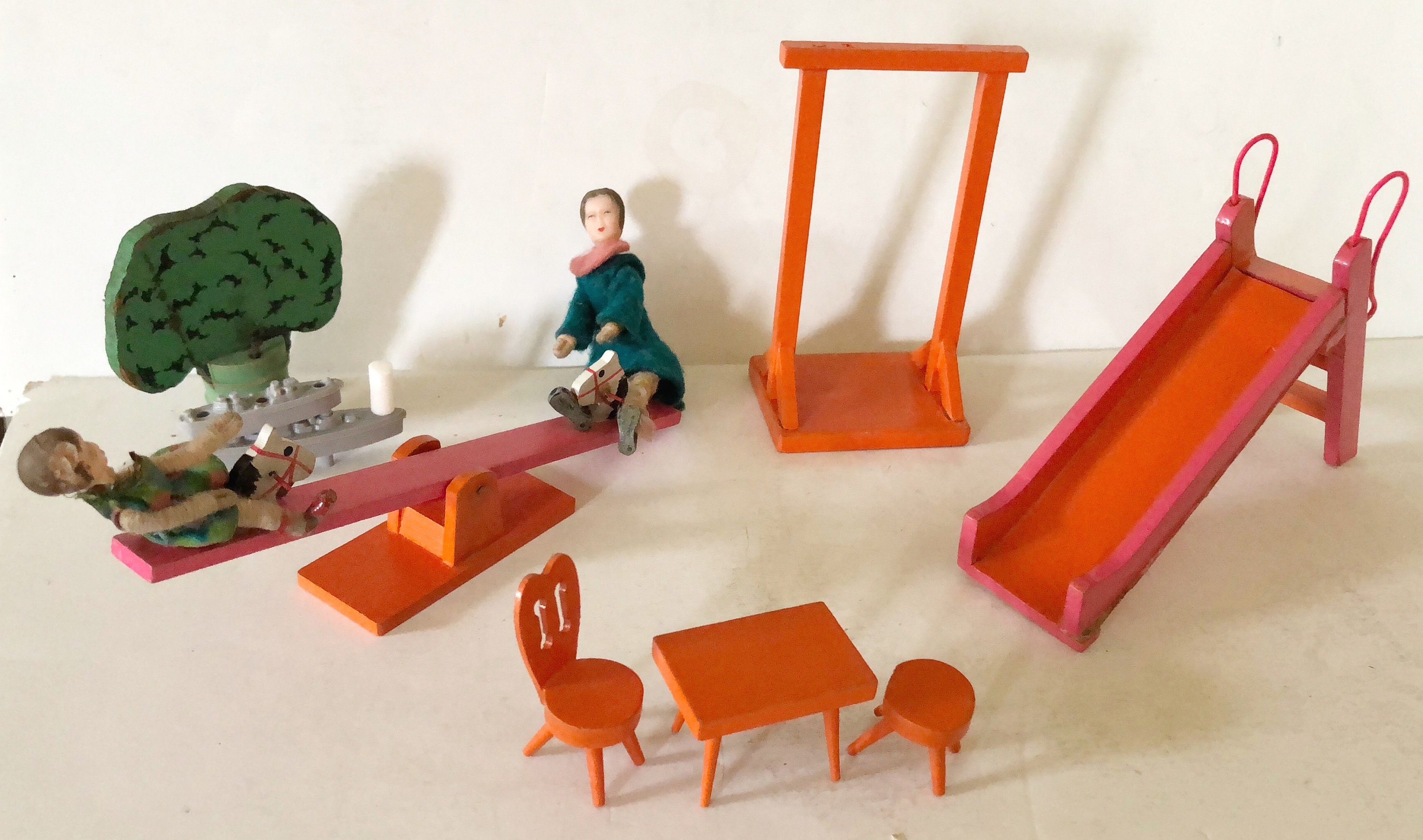 Vintage Dollhouse Playground Set 10 pc. Etsy