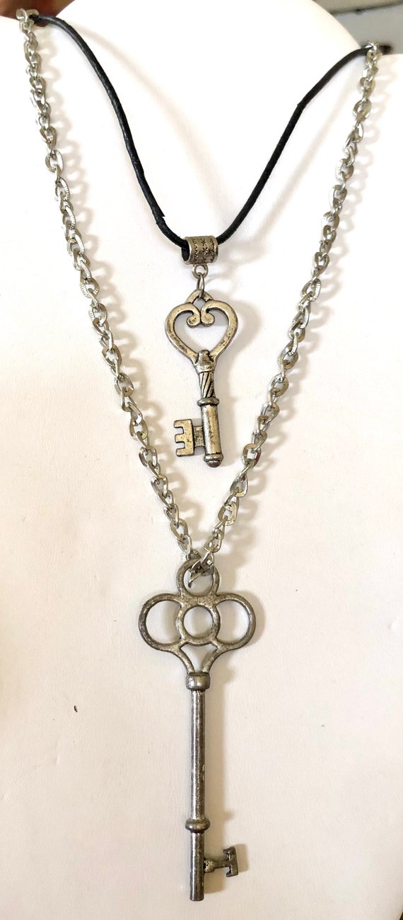 Two key pendant necklaces