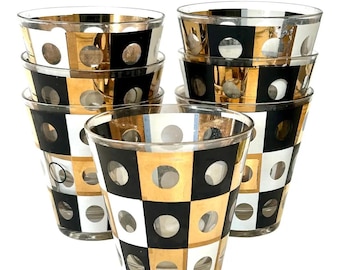 MCM Harlequin Cocktail Glasses, Set of 7