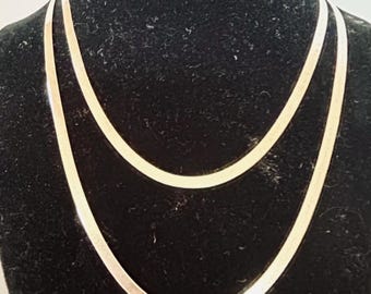 Collier chaîne à chevrons italiens en argent sterling 925 de 4 mm, 30 ou 36 pouces