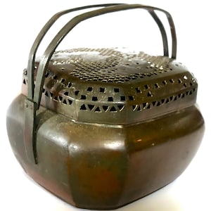 Antique Bronze Chinese Brazier or Hand Warmer