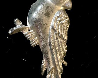 Cast Sterling Bird on Branch Pin