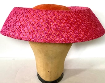 Pink and Orange Straw Hat