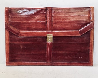 Red eel skin briefcase/clutch