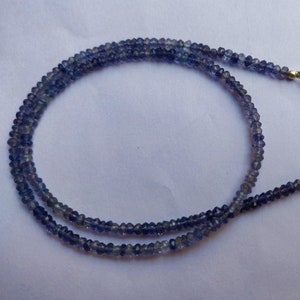 Single Strand Iolite Gemstone Beads Necklace, Water Sapphire Necklace, Iolite Faceted Beads Necklace , Iolite Jewelry, Handmade Necklace