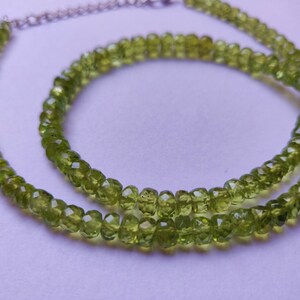 100% Natural Peridot Beaded Necklace, August Birthstone Necklace, Peridot Jewelry, Gift for Her ,Bridesmaid Gifts, Beaded Jewelry