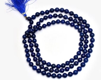 Lapis Lazuli Japa Mala , Natural Lapis Lazuli Prayer Mala , 108 Beads Japa Mala for Meditation 6 MM Size Beads