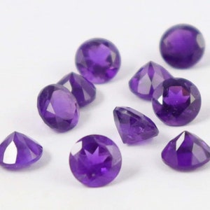 10 Pcs Natural Amethyst Gemstones, Calibrated Gemstones, Loose Gemstones, Faceted Gemstones, Jewelry Making Gemstones