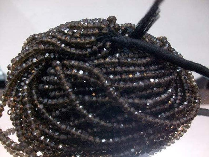 Natural Smoky Quartz Beads Strand Smoky Quartz Faceted Beads Size 3.50 MM Length 13/'/'