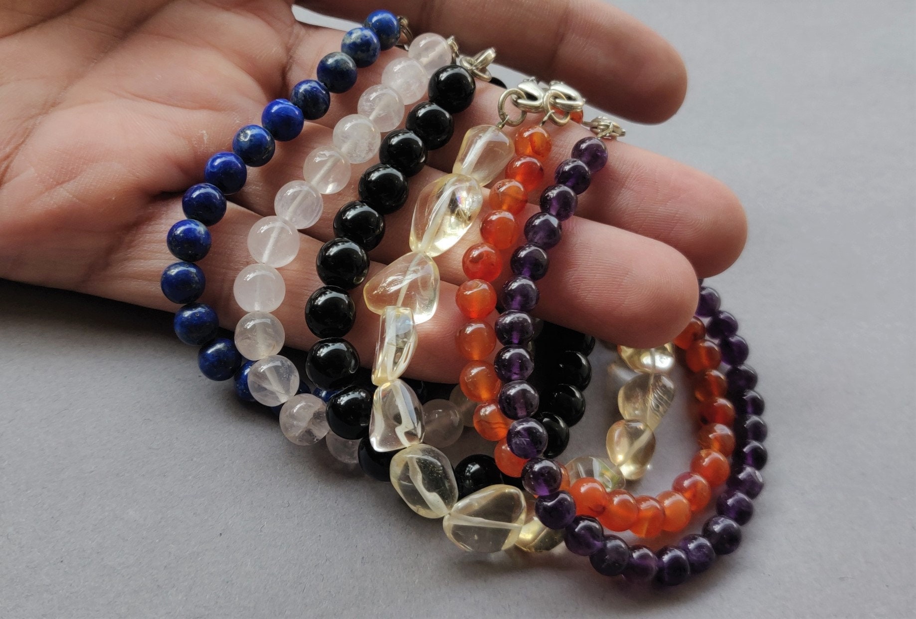 Buy Gemstone Bracelet,anti Stress Anxiety Crystal Bracelet, Gemstone
