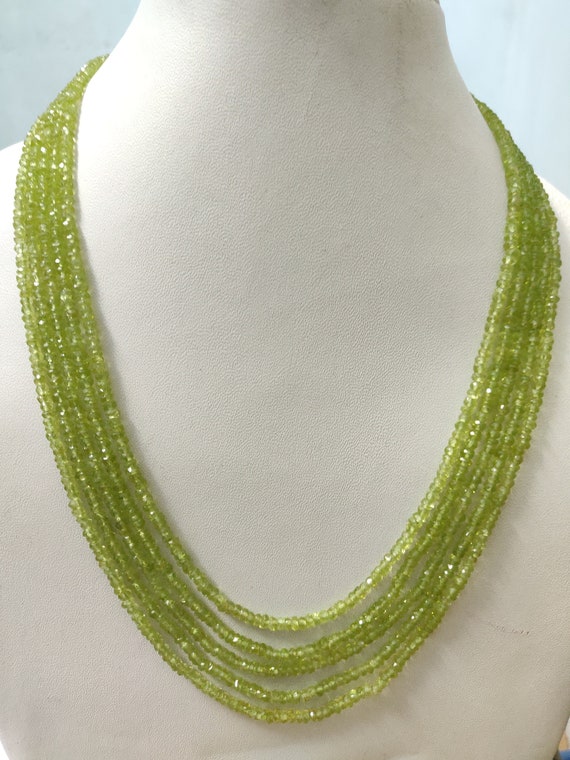 Peridot bead necklace deals