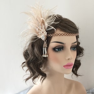 Ostrich Feather Fascinator Hair Clip + Headband Wedding  Dance 20s Gatsby Party Vintage Headpiece