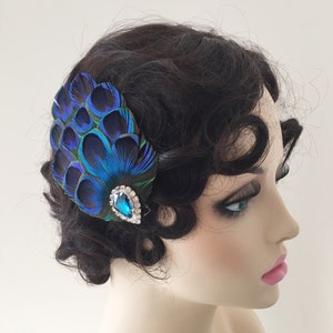 Peacock Feather Fascinator Hair Clip Head Dress Gatsby Party Wedding Guest