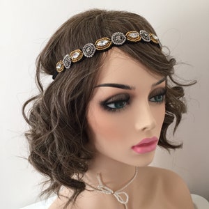 Beaded Crystal Flapper Headband  1920s Gatsby Party Fascinator Wedding Bridesmaid Hair Jewellery