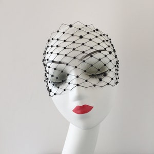 Black or White Pearl Birdcage Veil Face Mask Eye Mask Bridal Veil Gatsby Party Masquerade Ball