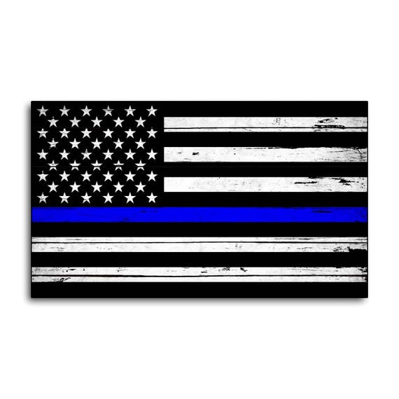 Patriotic Subdued Distressed Thin Blue Line American Flag Biker Patch FREE SHIP