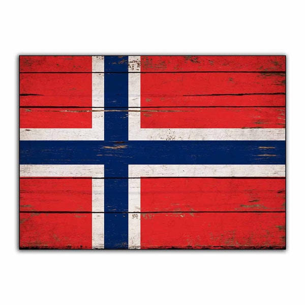 Norway wood Flag Flags Rustic Norwegian Flags wooden handmade Printed Print sign decor sign wall decor store cottage signs FREE SHIPPING