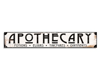 Apothecary On Canvas mounted wood plaque Sign Print Wood Decor handmade home decor wall signs