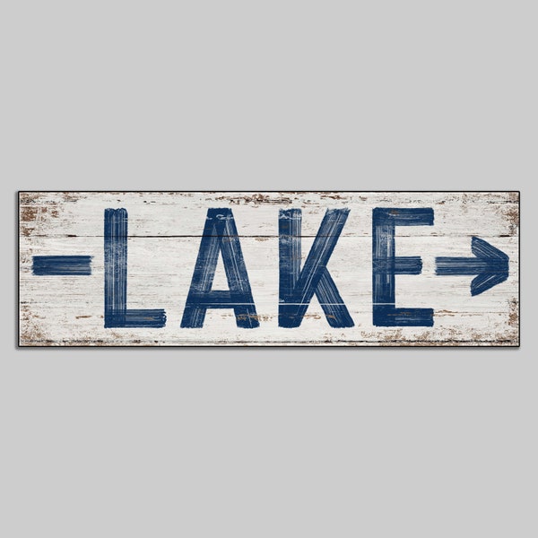 Lake Arrow canvas on wood sign wooden print decor wall decor store cottage signs