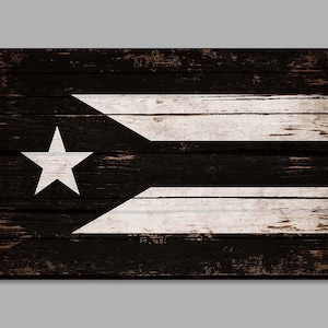Puerto Rico wood Flag On Canvas Puerto Rican Bandera Flags Rustic Flags wooden handmade sign Print decor sign wall decor store cottage signs