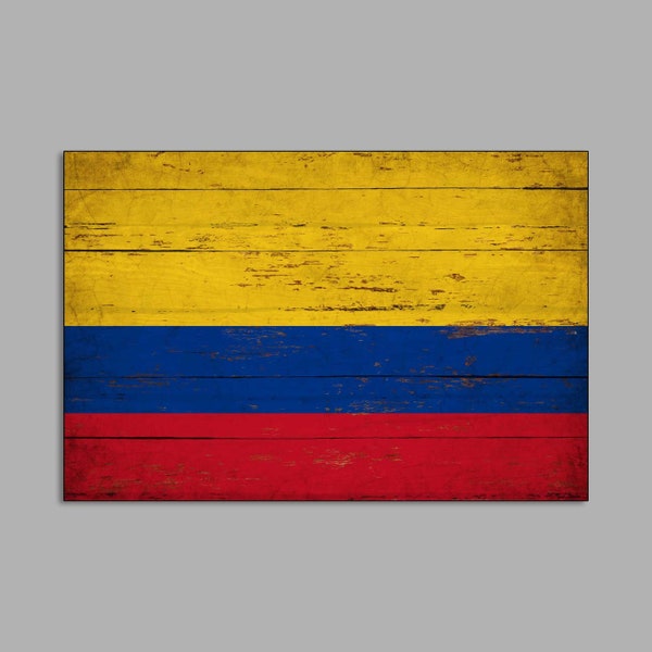 Colombian Wood Flag Colombia Flags Rustic Flags wooden handmade sign sign decor sign wall decor signs FREE SHIPPING