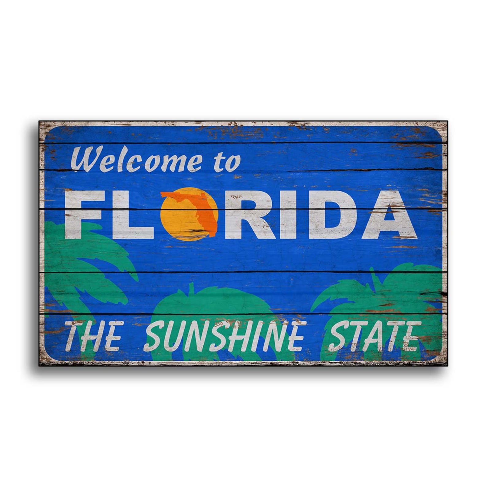 Florida sign wood Sign Signage wooden Sunshine State Etsy