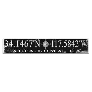 Customized Latitude Longitude Wood Coordinate Sign Nautical Compass Canvas Print on Wood Decor wooden handmade home decor wall signs