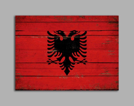 Albania Wood Flag Flags Rustic Albanian Flags Wooden Handmade Printed Print  Sign Decor Sign Wall Decor Store Cottage Signs -  Canada