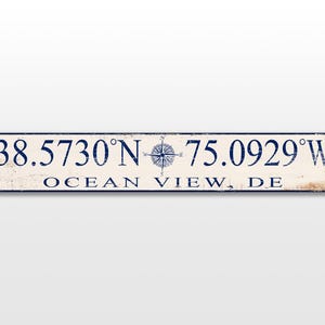 Personalized Latitude Longitude On Canvas mounted wood panel Coordinate Sign Nautical Compass Print  Decor handmade home decor wall signs