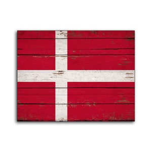 Denmark wood Flag Dane Flags Danish Rustic Flags wooden handmade state Printed Print sign decor sign wall decor store cottage signs