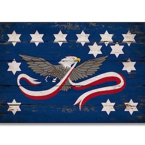 Whiskey Rebellion Flag Plaque Rustic Canvas Print mounted to wood Wall Decor Tax Protest Personalized Wall Art  Interior Use Only