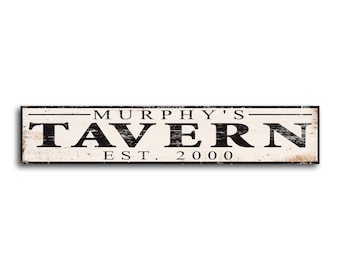 Customized Tavern Sign Personalized Name & Established Date Glicee Print on Wood Decor wooden handmade home decor wall signs