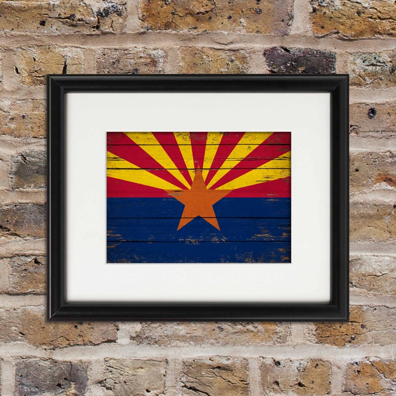 Arizona State Flag Home Wall Decor Art Print Printed Decor Etsy