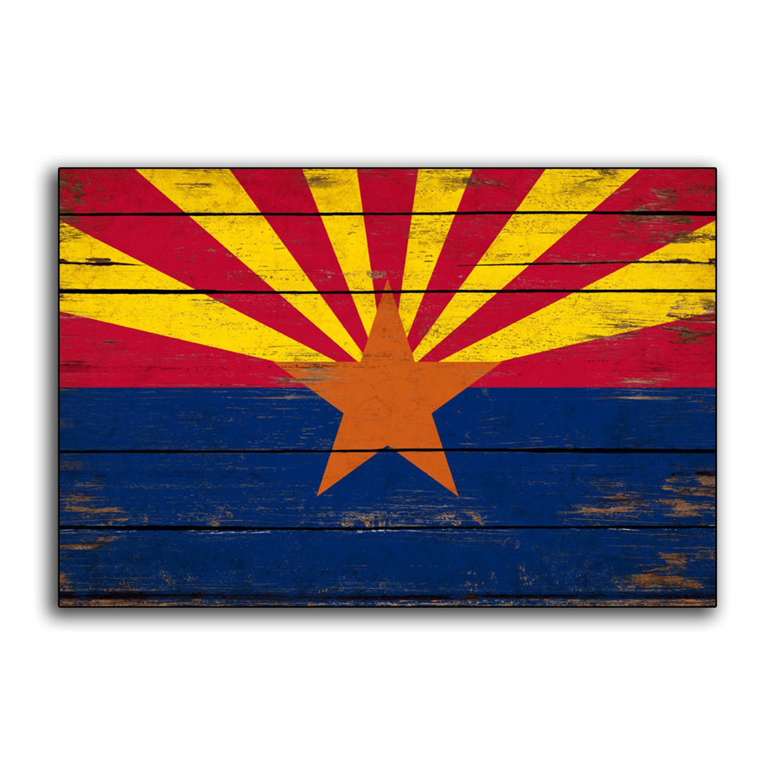 Arizona wood Flag Flags Rustic Flags The Copper State Phoenix Etsy
