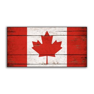 Canada canvas mounted sign wood Flag Canadian Flags wooden handmade Home Wall Decor print printed sign decor sign wall Plaque store signs