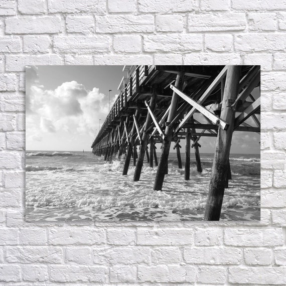 2nd Avenue Pier Myrtle Beach South Carolina Black & White Landscape Photo Art on Enhanced Heavy Weight Matte Paper