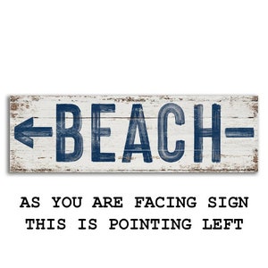 Beach Arrow canvas print mounted on wood wooden print decor wall decor store cottage signs