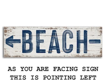 Beach Arrow canvas print mounted on wood wooden print decor wall decor store cottage signs