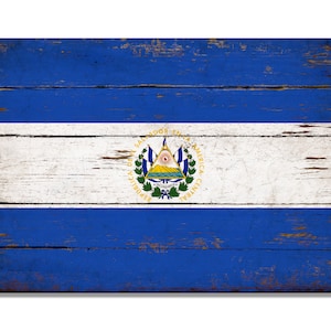 El Salvador Flag wood Flag Flags Rustic Flags Flag, Caribbean Island, wooden handmade sign decor sign wall decor signs