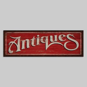 Antiques Canvas on Wood Sign Antique Wooden Handmade Farmhouse - Etsy