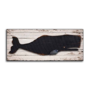 Nantucket Black Sperm Whale Moby Dick Whale Print wooden Nautical handmade Folk Art sign decor sign wall decor store cottage signs