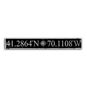 Customized Latitude Longitude Wood Coordinate Sign Nautical CompasS Print on Wood Decor wooden handmade home decor wall signs