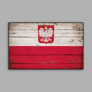 Poland Flag canvas on wood Polish Flags wood sign wooden Giclee print handmade sign decor sign wall art store signs