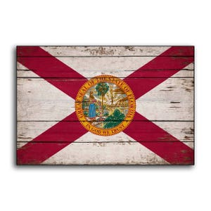 Florida wood Flag Flags Rustic Flags wooden sign Miami Orlando Sunshine state State sign decor wall decor store cottage signs FREE SHIPPING